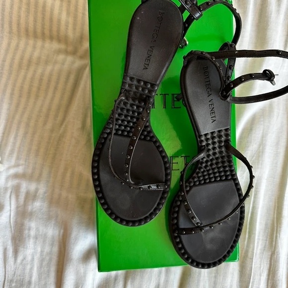 Bottega Veneta Shoes - Bottega Veneta Black Studded Sandals